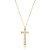 Colar corrente crucifxo zircônia cristal ouro semijoia - Imagem 1