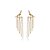 Brinco ear jacket franja cristais ouro semijoia E10064 - Imagem 1