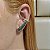 Brinco ear cuff zircônia verde ródio semijoia E220312 - Imagem 2