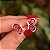 Brinco borboleta zircônia cristal vermelho ródio semijoia E211013 - Imagem 1