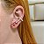 Brinco ear cuff coração zircônias rosa ouro semijoia - Imagem 2