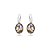 Brinco oval pedra natural abalone ródio semijoia - Imagem 1