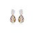 Brinco gota zircônia pedra natural abalone ródio semijoia - Imagem 1