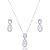 Colar e brinco gota zircônia cristal ródio semijoia TZ-220504 - Imagem 1