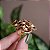 Anel ajustável flores zircônia ouro semijoia - Imagem 2