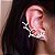 Brinco ear cuff zircônia rosa ouro semijoia - Imagem 4