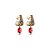 Brinco aros zircônia colorida oval ouro semijoia BA 4824 - Imagem 1