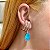 Brinco ear hook cristal fusion azul ouro semijoia - Imagem 2
