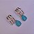 Brinco ear hook cristal fusion azul ouro semijoia - Imagem 3