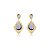 Brinco Nino Bran gota cristal roxo ouro semijoia - Imagem 1