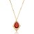 Colar Nino Bran corrente gota cristal vermelho ouro semijoia - Imagem 1