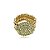 Anel ajustável Leticia Sarabia redondo cristal amarelo jonquil dourado - Imagem 1