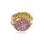 Anel ajustável Leticia Sarabia redondo cristal rosa claro light rose dourado A37.1 - Imagem 1