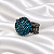 Anel Ajustável Leticia Sarabia com Cristais Azul-Montana - Imagem 1