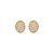 Brinco oval zircônia ouro semijoia - Imagem 1