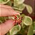 Brinco argolinha penduricalhos gotas zircônia rubi ouro semijoia - Imagem 3