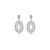 Brinco oval zircônia cristal ródio semijoia - Imagem 1