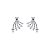 Brinco ear jacket coração zircônia cristal ródio semijoia - Imagem 1