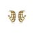 Brinco 3 aros zircônia bege ouro semijoia BA 4461 - Imagem 1