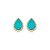 Brinco gota zircônia cristal fusion turmalina azul ouro semijoia BA 4841 - Imagem 1
