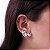 Brinco ear cuff cristais ovais rosa ródio semijoia 22a04035 - Imagem 2