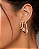 Brinco argola tripla zircônia ouro semijoia BA 4895 - Imagem 2