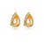 Brinco pressão gota zircônia cristal rosê ouro semijoia - Imagem 1