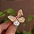 Anel ajustável Elaine Palma borboleta zircônia ouro semijoia - Imagem 1