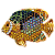 Broche magnético peixe cristais amarelo - Imagem 1