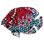 Broche magnético peixe cristais azul - Imagem 1