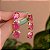 Brinco gotas cristais pink ouro semijoia - Imagem 3
