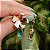 Brinco flor cristal gota turmalina ouro semijoia - Imagem 3