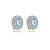 Brinco pressão oval zircônia azul claro ródio semijoia - Imagem 1