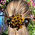 Presilha flor acetato preto com tartaruga - Imagem 1