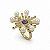 Anel pérolas zircônias coloridas ouro semijoia TZ-220415 - Imagem 1