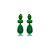 Brinco gota cristal verde esmeralda ródio semijoia 22a05032 - Imagem 1