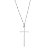 Colar crucifixo palito zircônia ródio semijoia - Imagem 5