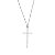 Colar crucifixo palito zircônia ródio semijoia - Imagem 1