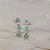 Brinco ear cuff gotas cristal fusion esmeralda colombiana ródio semijoia - Imagem 2