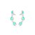 Brinco ear cuff gotas cristal fusion esmeralda colombiana ródio semijoia - Imagem 1