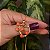 Colar Ayla pássaro pedra natural feldspato laranja ouro semijoia - Imagem 2