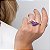 Anel Ayla pedra natural feldspato roxo ouro semijoia - Imagem 3