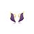 Brinco ear cuff Ayla pedra natural feldspato roxo ouro semijoia - Imagem 1
