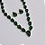 Colar e brinco gota cristal verde esmeralda ródio semijoia 23k02008 - Imagem 2