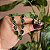 Colar e brinco gota cristal verde esmeralda ródio semijoia 23k02008 - Imagem 1