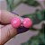 Brinco bola achatada resina rosa g ouro semijoia BA 4726 - Imagem 1