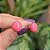 Brinco bola achatada resina rosa g ouro semijoia BA 4726 - Imagem 3