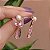 Brinco cristal rosa pérola ouro semijoia BA 5045 - Imagem 3
