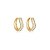 Brinco argola ondulada zircônia baguete ouro semijoia BA 4958 - Imagem 1