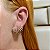 Brinco ear cuff aros  zircônias ouro semijoia BA 4934 - Imagem 2